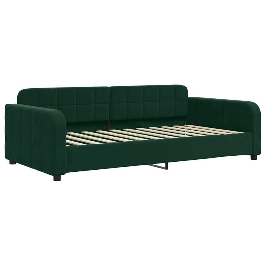 Lit de repos sans matelas vert foncé 100x200 cm velours - 2