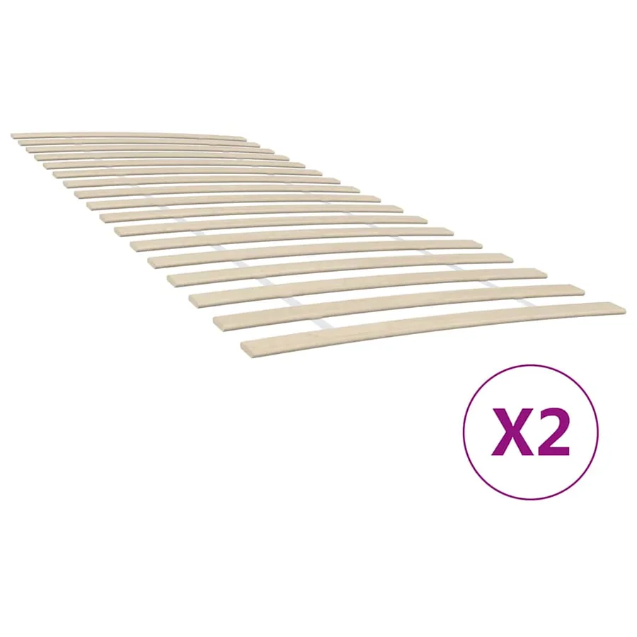 Lattes de rechange pour sommier avec 34 lattes, 2 pièces, 100 x 200 cm
