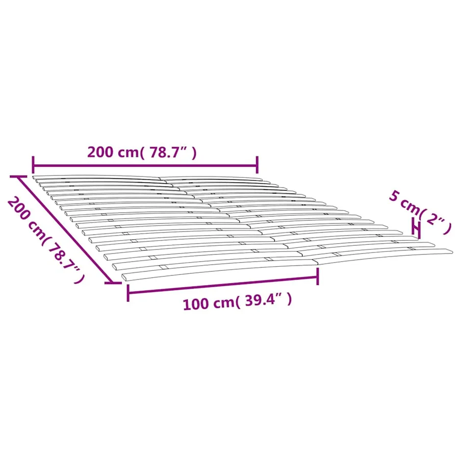 Lattes de rechange pour sommier avec 34 lattes, 2 pièces, 100 x 200 cm - 7