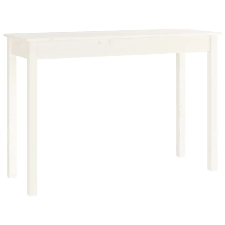 Table console Blanc 110x40x75 cm Bois massif de pin - 2