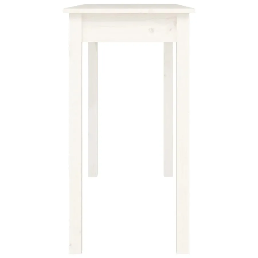 Table console Blanc 110x40x75 cm Bois massif de pin - 6