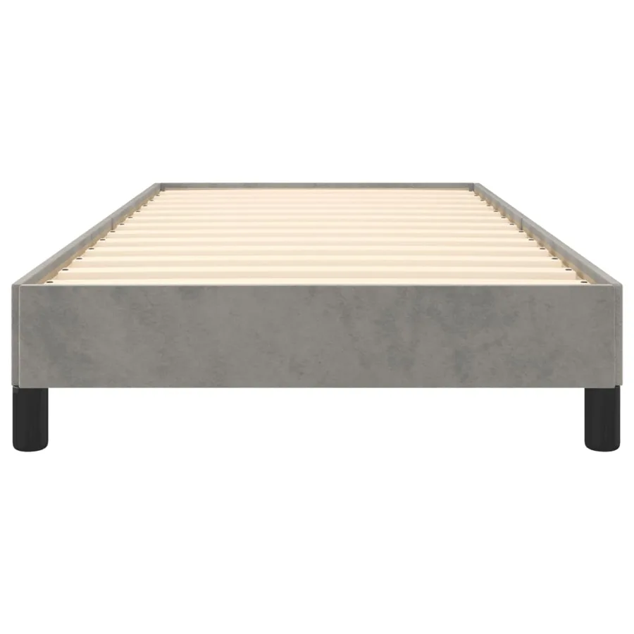 Cadre de lit sans matelas gris clair 90x190 cm velours - 5