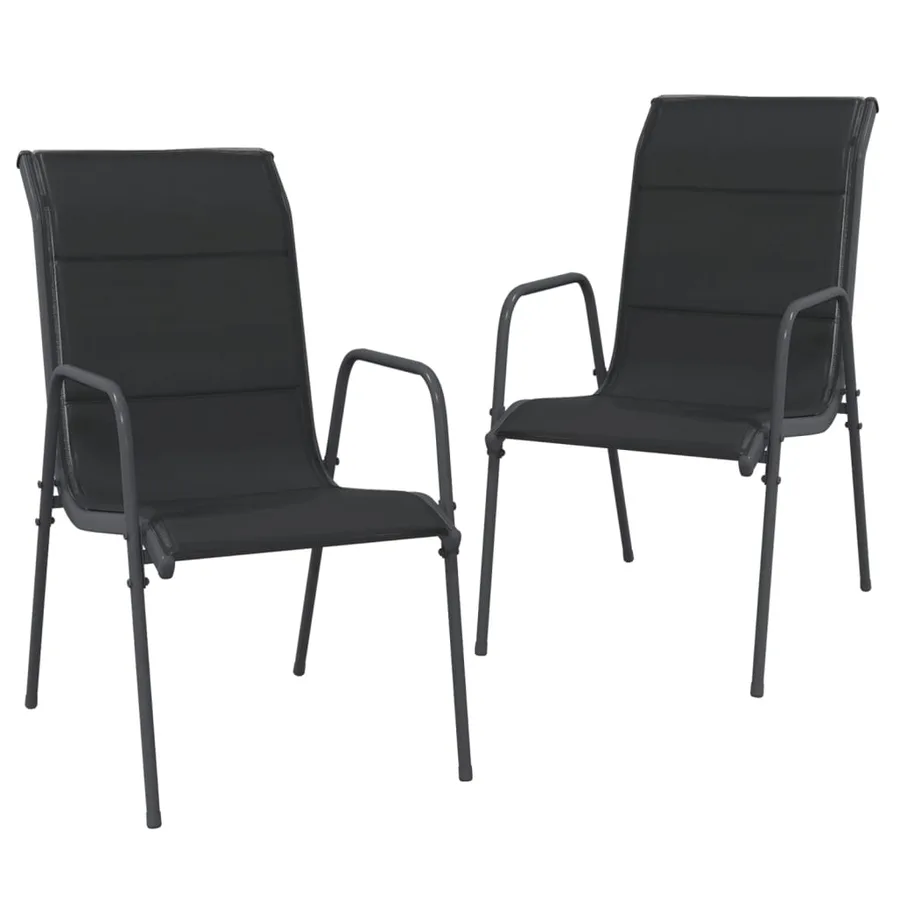 Ensemble à manger de jardin 3 pcs noir acier - 3