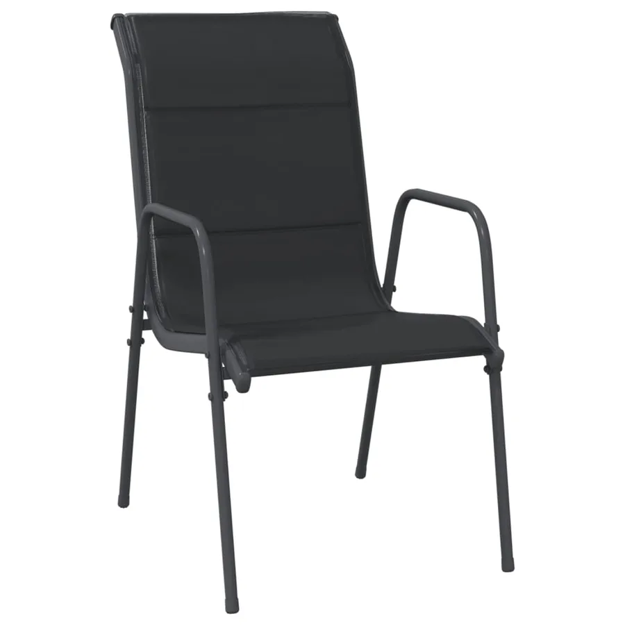 Ensemble à manger de jardin 3 pcs noir acier - 4