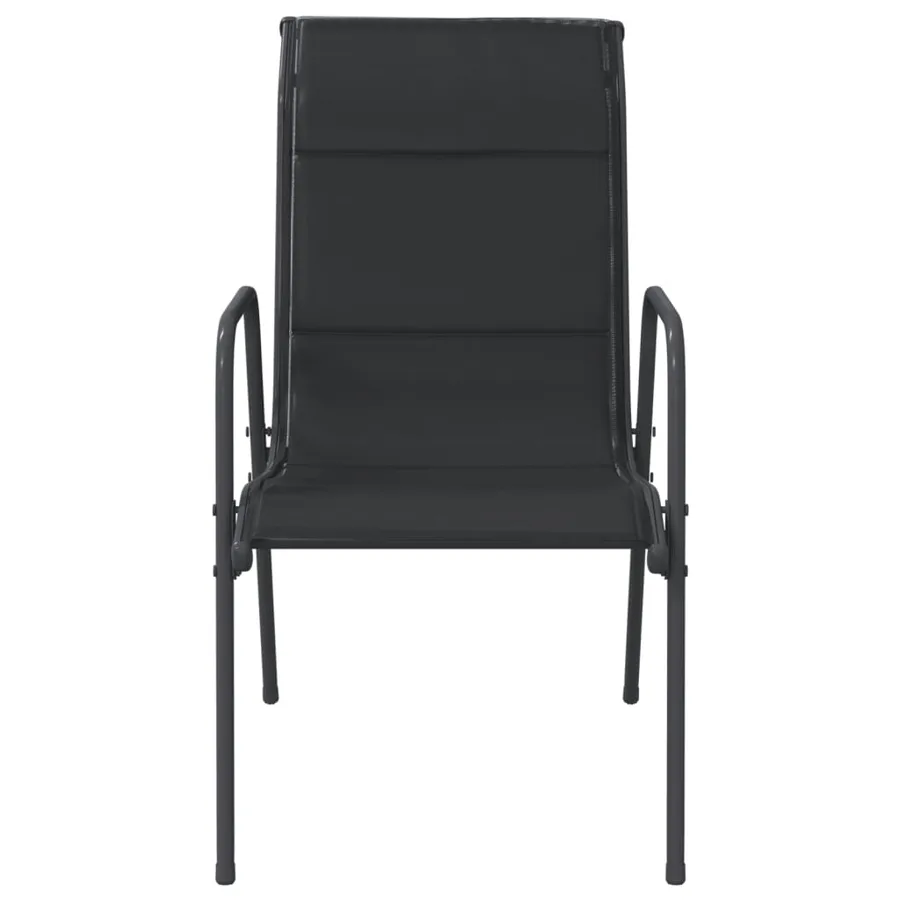 Ensemble à manger de jardin 3 pcs noir acier - 5