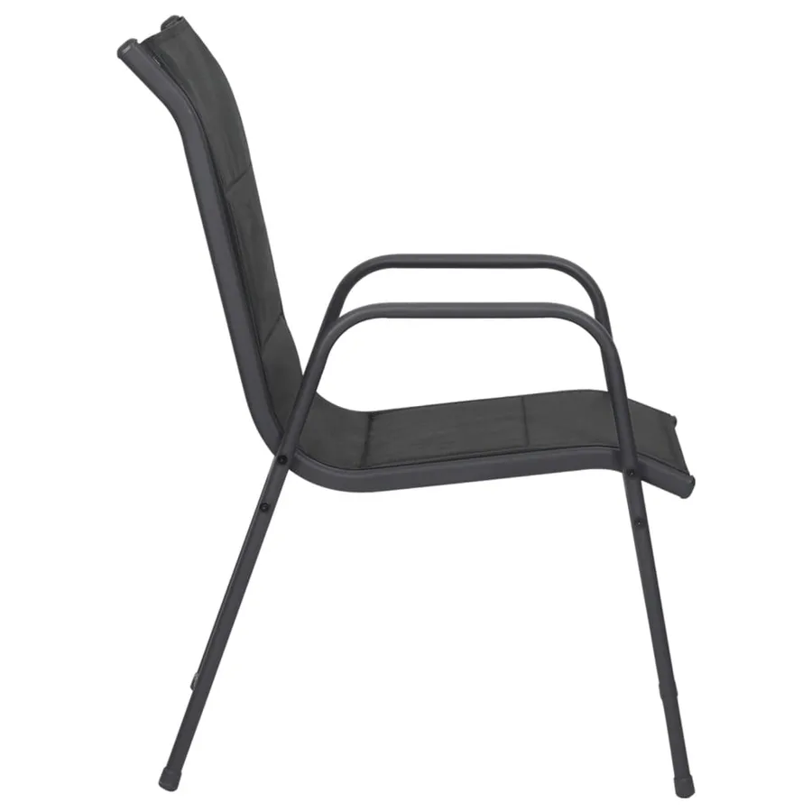 Ensemble à manger de jardin 3 pcs noir acier - 6