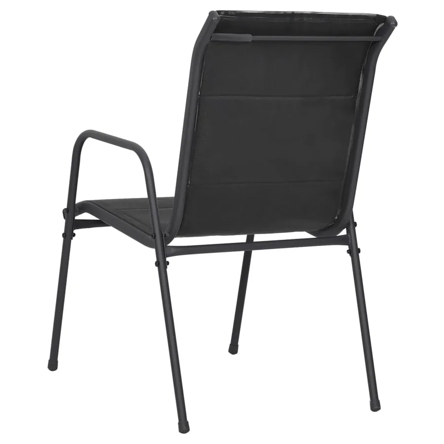 Ensemble à manger de jardin 3 pcs noir acier - 7