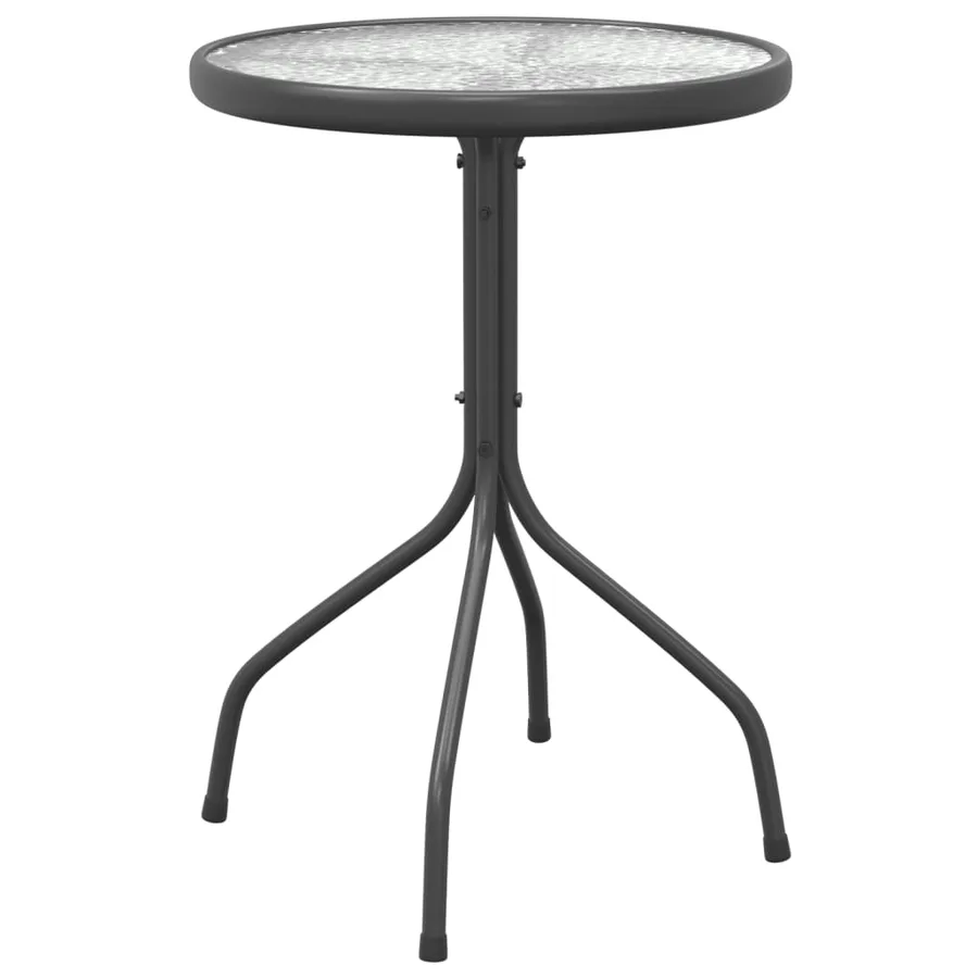 Ensemble à manger de jardin 3 pcs noir acier - 8