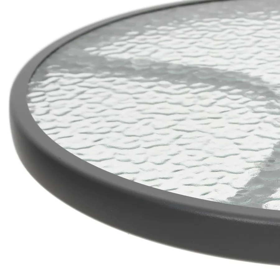 Ensemble à manger de jardin 3 pcs noir acier - 9