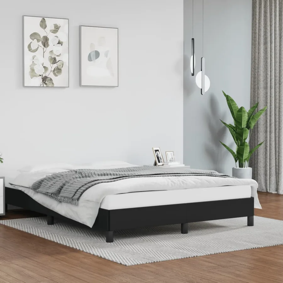 Cadre de lit sans matelas noir 140x200 cm similicuir