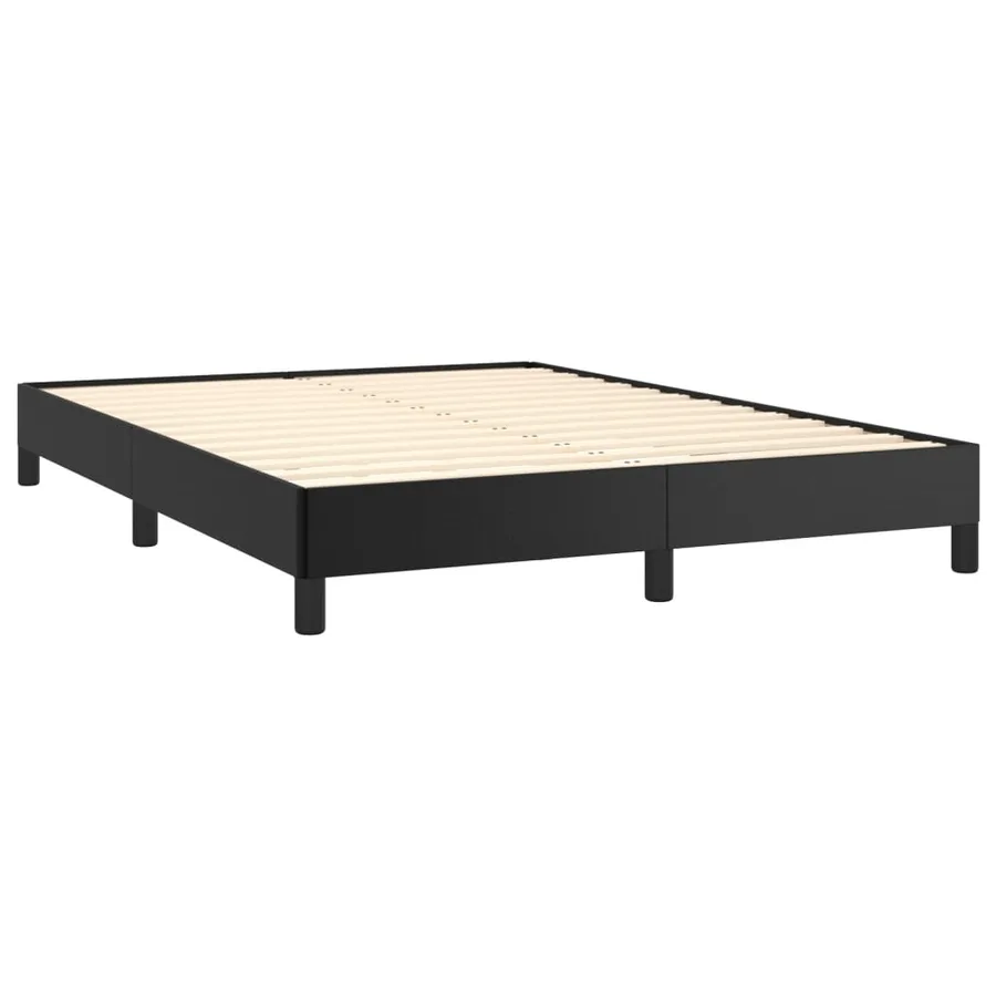 Cadre de lit sans matelas noir 140x200 cm similicuir - 4