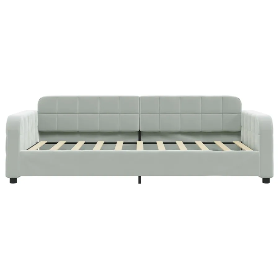 Lit de repos sans matelas gris clair 90x190 cm velours - 3