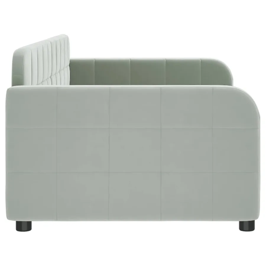 Lit de repos sans matelas gris clair 90x190 cm velours - 4