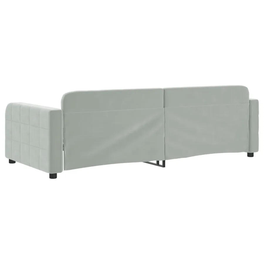 Lit de repos sans matelas gris clair 90x190 cm velours - 5