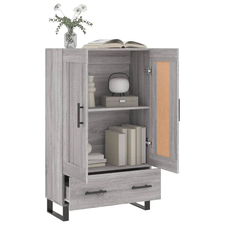 Buffet haut sonoma gris 69,5x31x115 cm bois d'ingénierie - 4