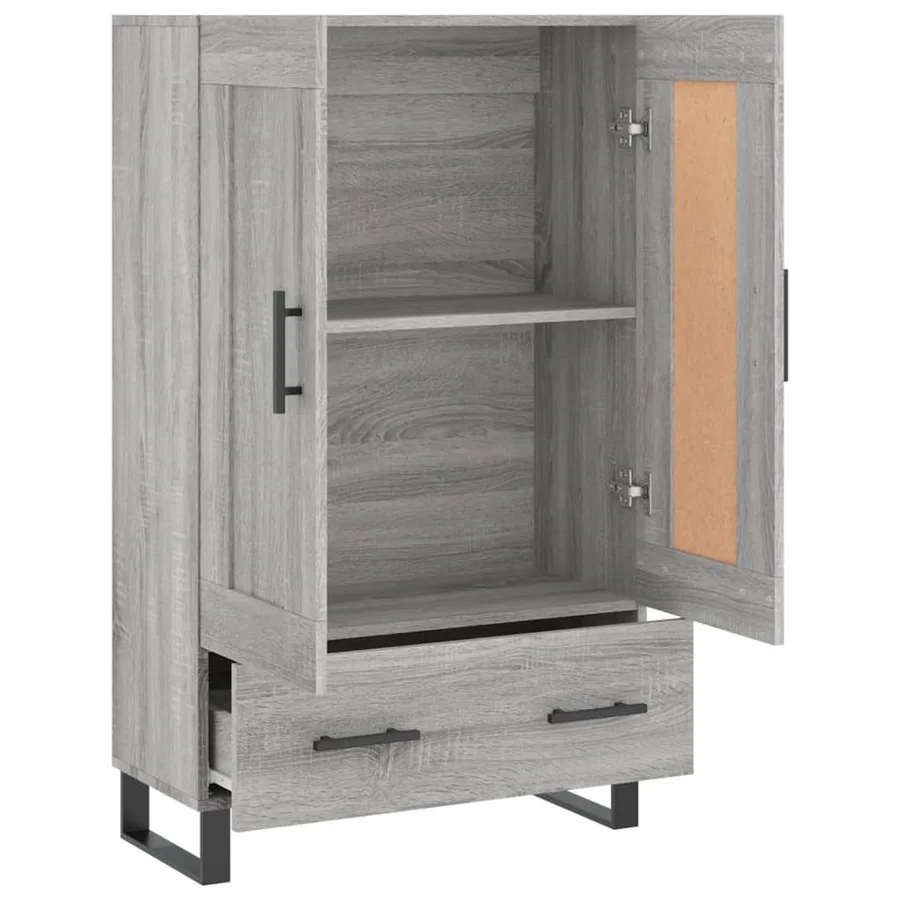 Buffet haut sonoma gris 69,5x31x115 cm bois d'ingénierie - 6