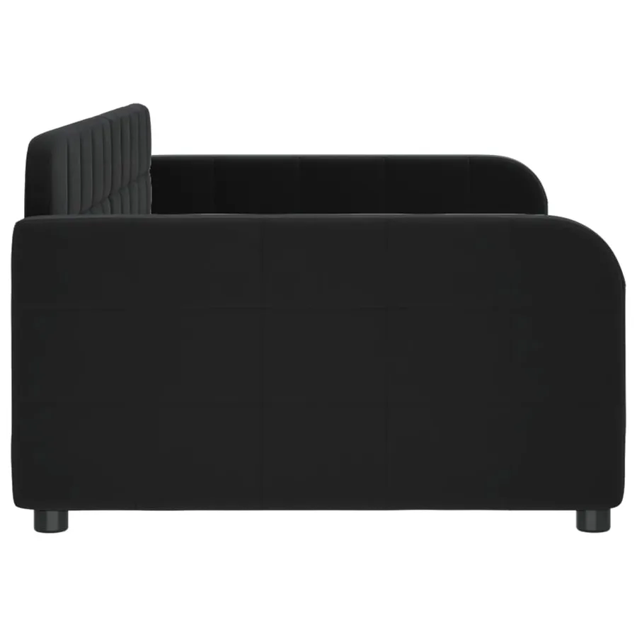 Lit de repos sans matelas noir 90x190 cm velours - 4