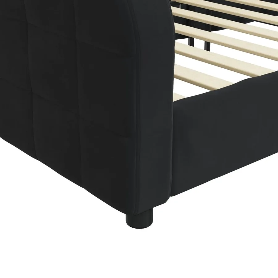 Lit de repos sans matelas noir 90x190 cm velours - 6