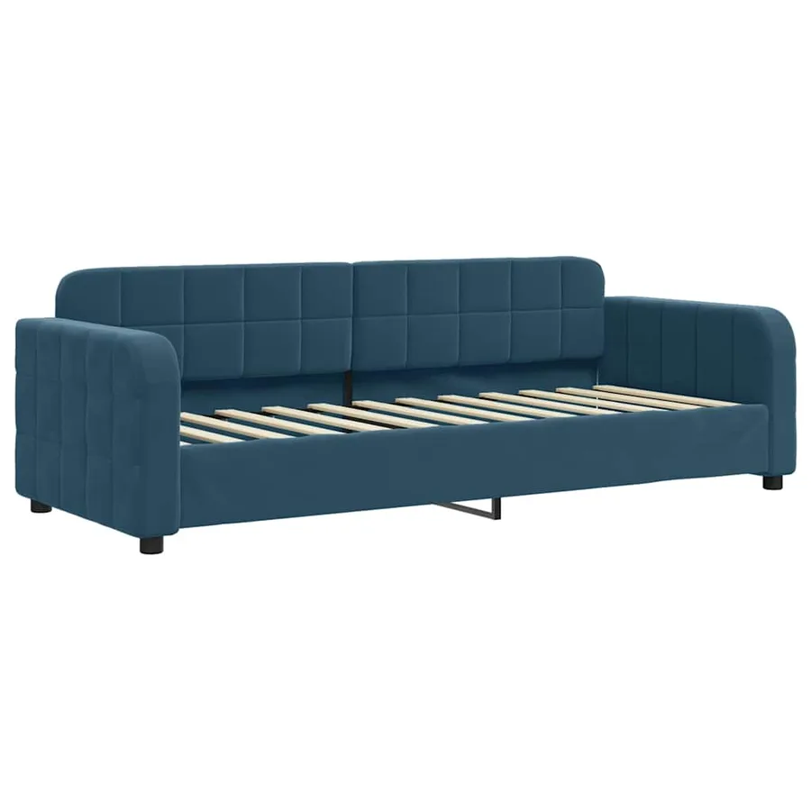 Lit de repos sans matelas bleu 80x200 cm velours - 2