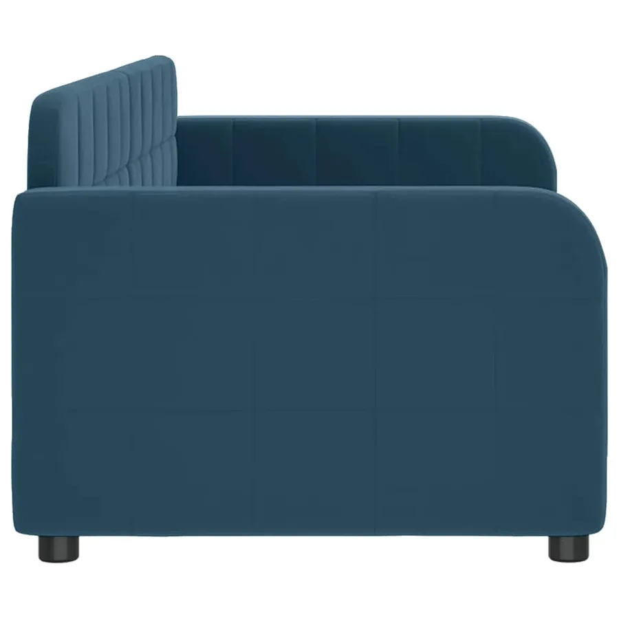 Lit de repos sans matelas bleu 80x200 cm velours - 4