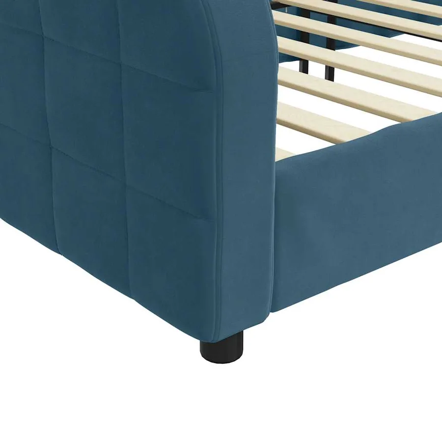 Lit de repos sans matelas bleu 80x200 cm velours - 6