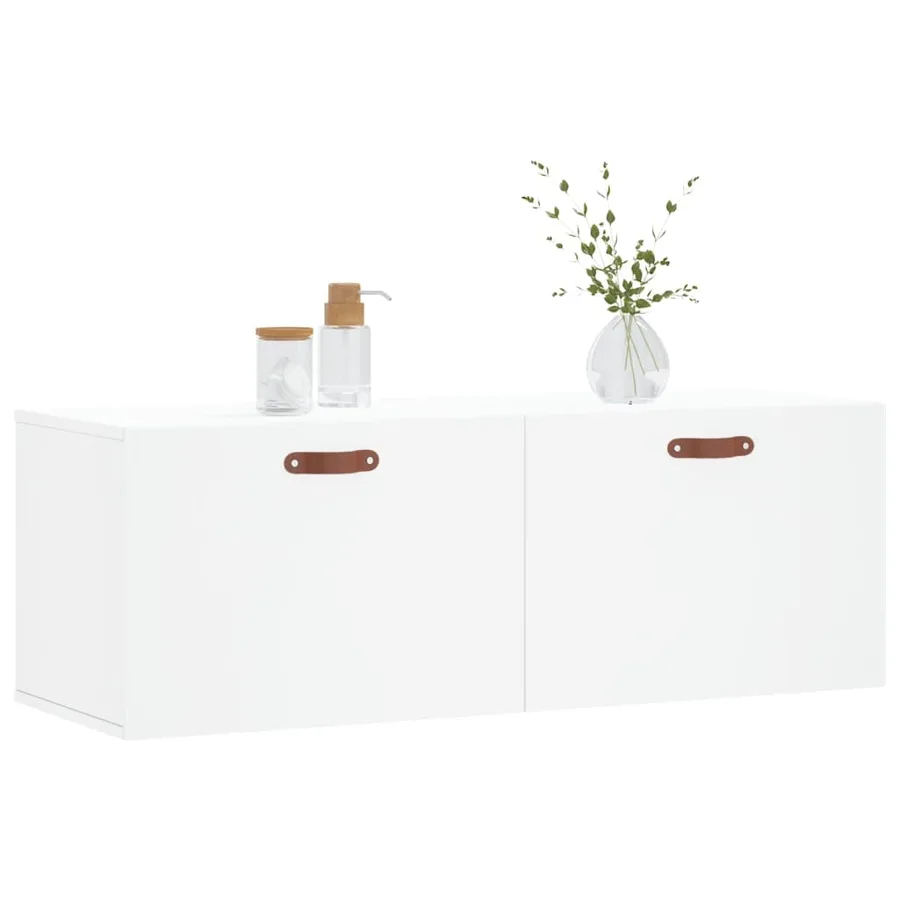Armoire murale blanc 100x36,5x35 cm bois d'ingénierie - 9