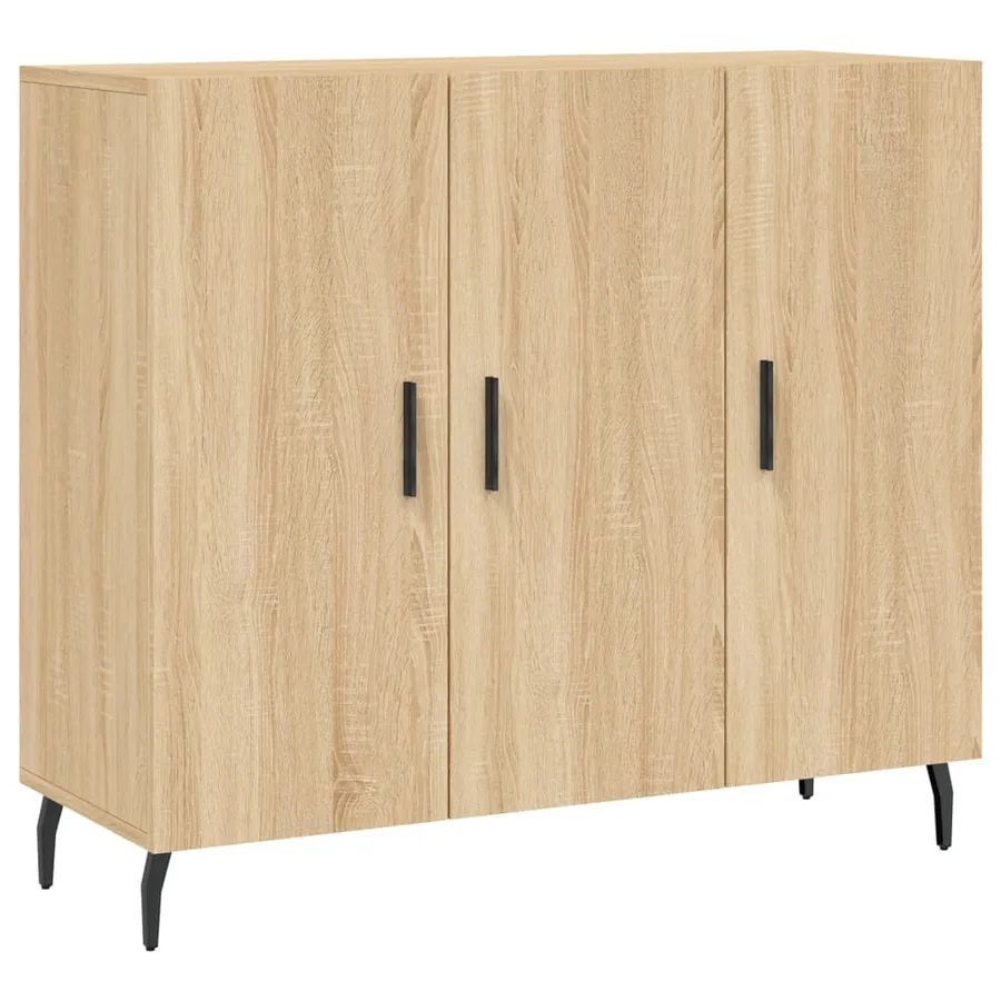 Buffet chêne sonoma 90x34x80 cm bois d'ingénierie - 2