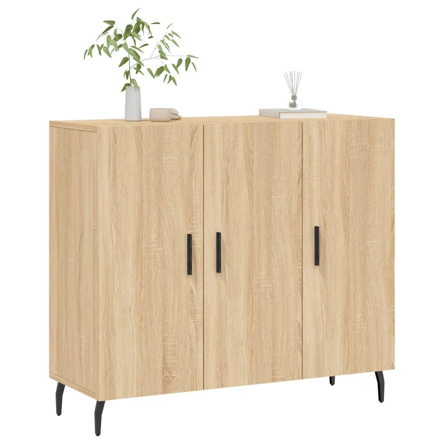Buffet chêne sonoma 90x34x80 cm bois d'ingénierie - 3