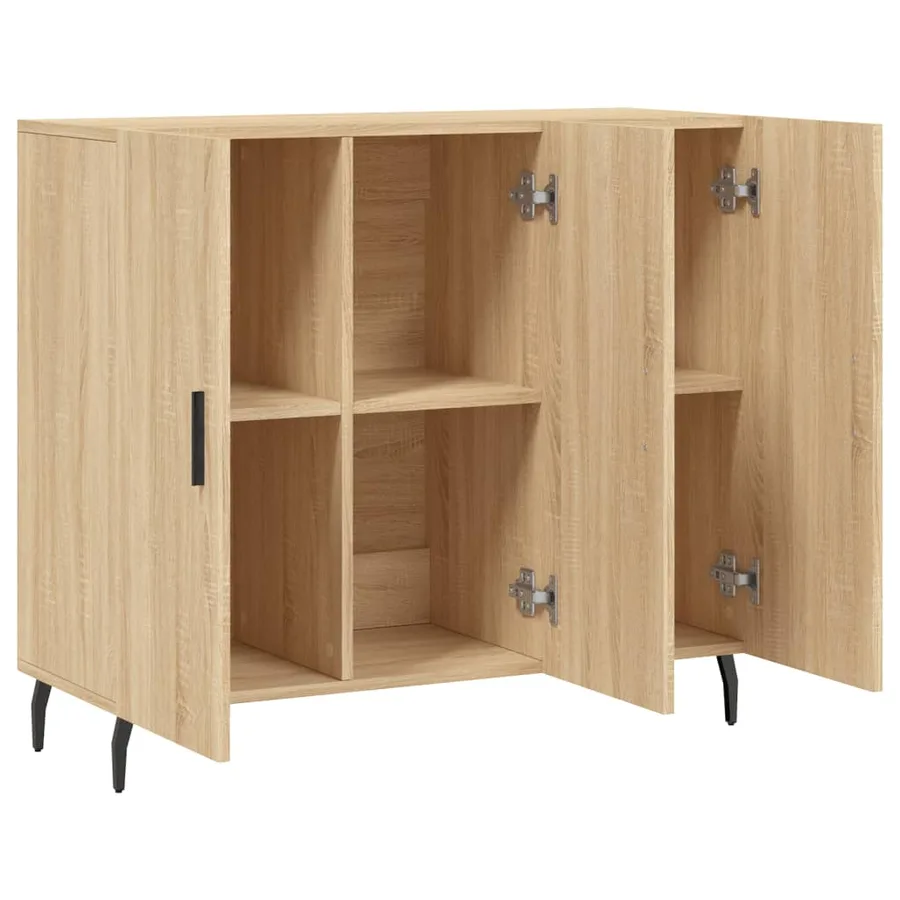 Buffet chêne sonoma 90x34x80 cm bois d'ingénierie - 5