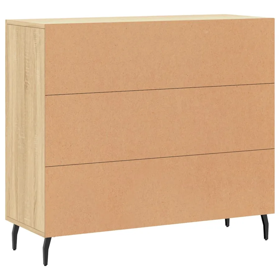 Buffet chêne sonoma 90x34x80 cm bois d'ingénierie - 8