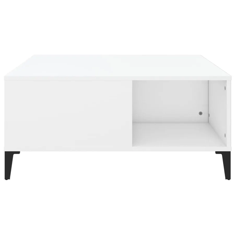 Table basse blanc 80x80x36,5 cm bois d'ingénierie - 5