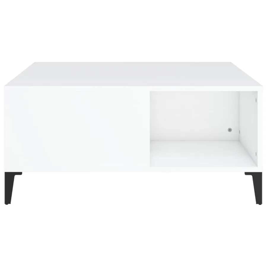 Table basse blanc 80x80x36,5 cm bois d'ingénierie - 6