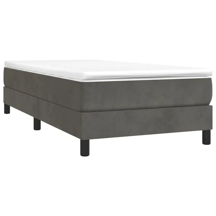 Sommier à lattes de lit et matelas Gris foncé 90x190 cm Velours - 3