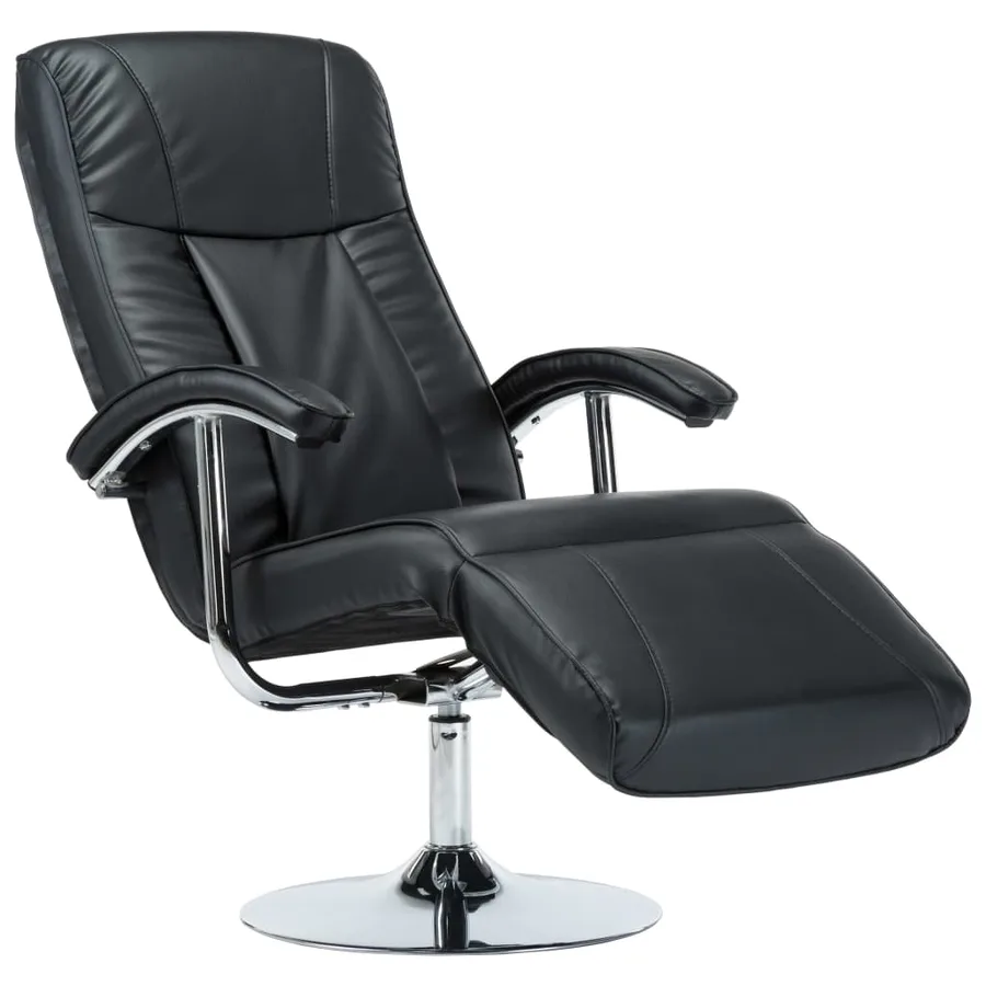 Fauteuil TV noir similicuir - 2