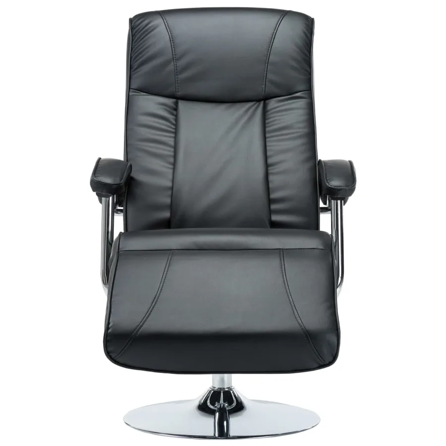 Fauteuil TV noir similicuir - 3