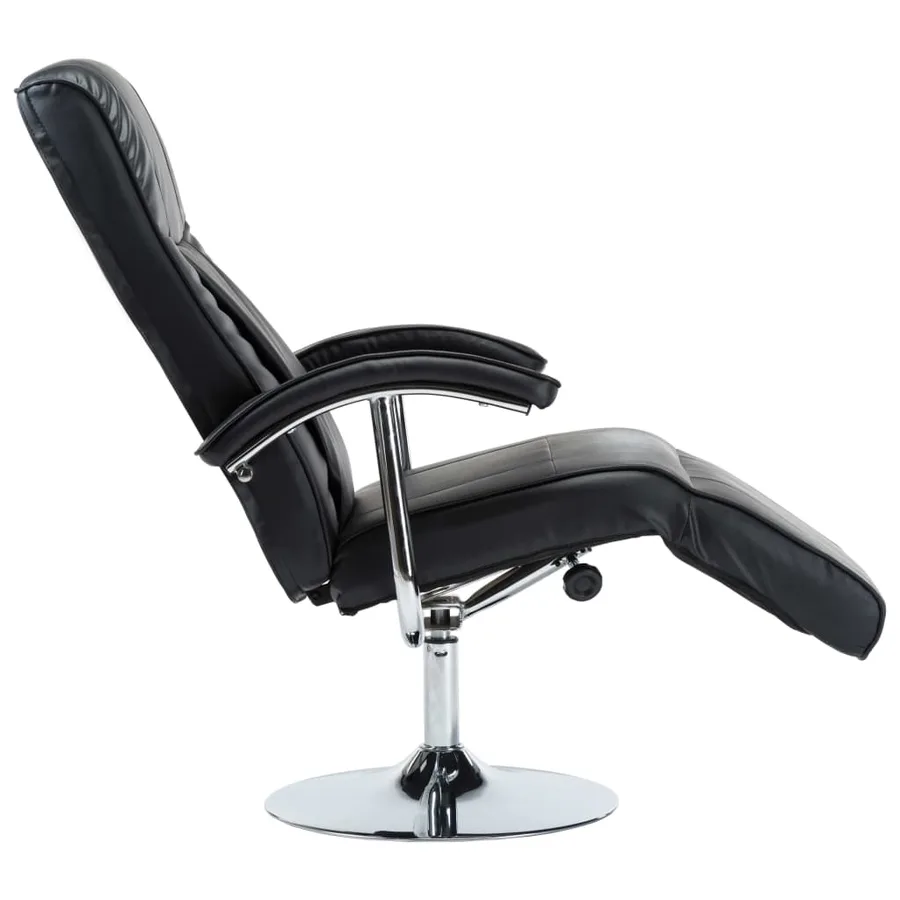 Fauteuil TV noir similicuir - 4