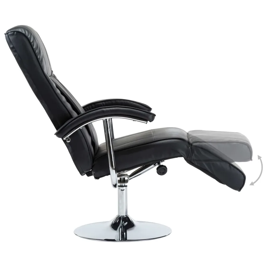 Fauteuil TV noir similicuir - 5