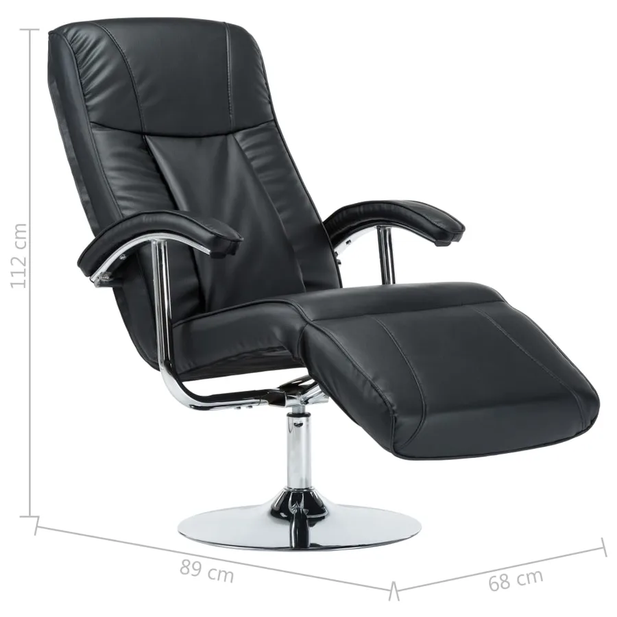 Fauteuil TV noir similicuir - 9