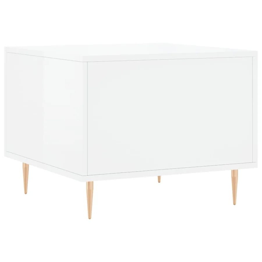 Tables basses 2 pcs blanc brillant 50x50x40cm bois d'ingénierie - 9