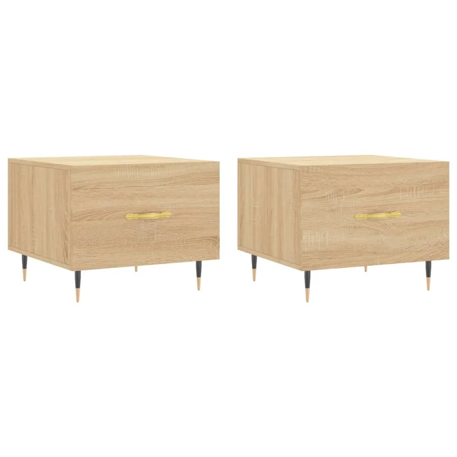 Tables basses 2 pcs chêne sonoma 50x50x40 cm bois d'ingénierie - 2
