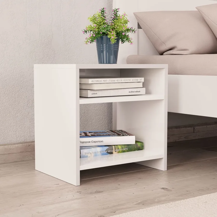 Tables de chevet 2 pcs Blanc 40x30x40 cm Bois d'ingénierie - 2