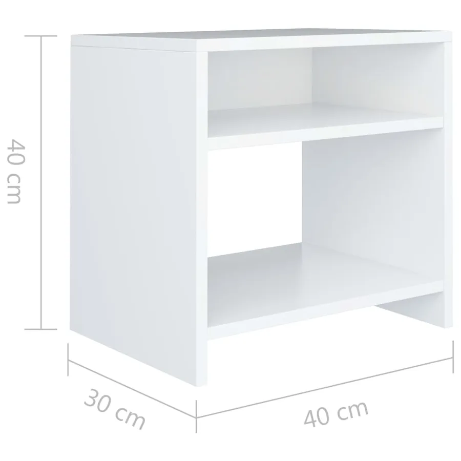 Tables de chevet 2 pcs Blanc 40x30x40 cm Bois d'ingénierie - 7