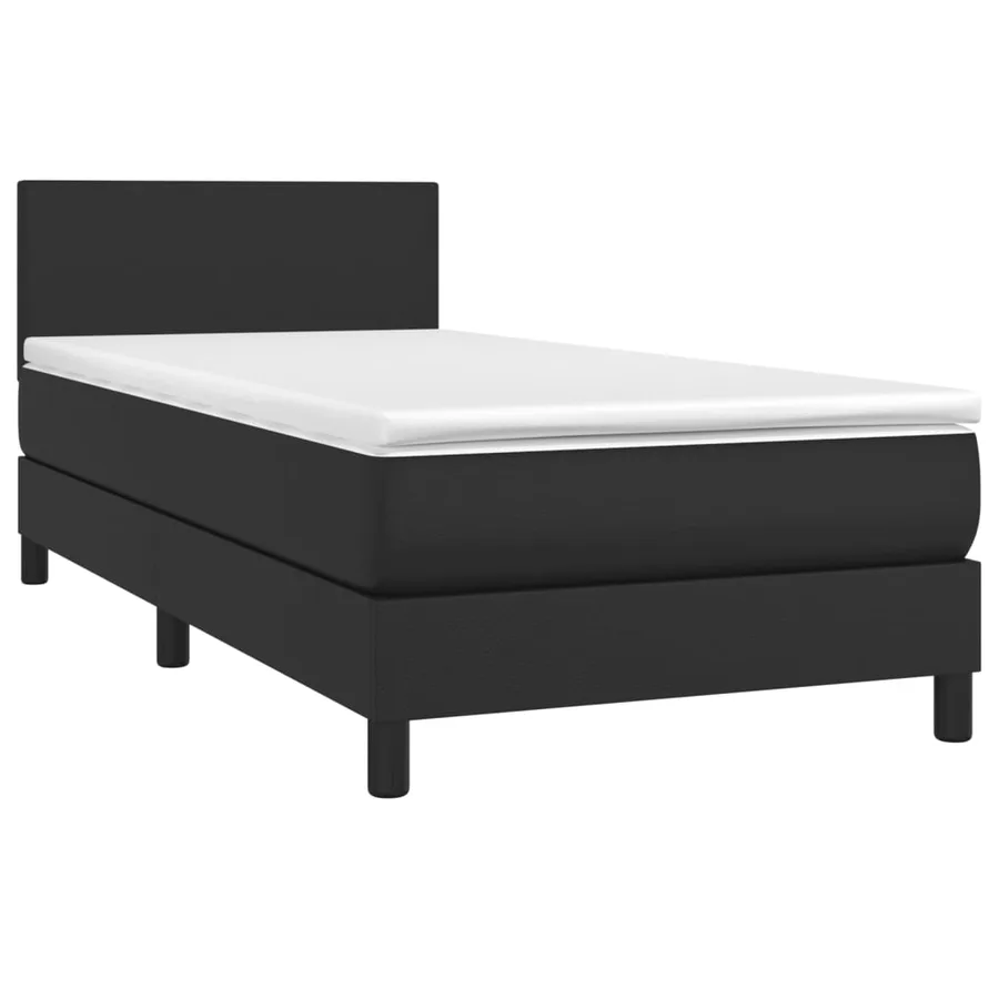 Sommier à lattes de lit avec matelas et LED Noir 90x190 cm - 3