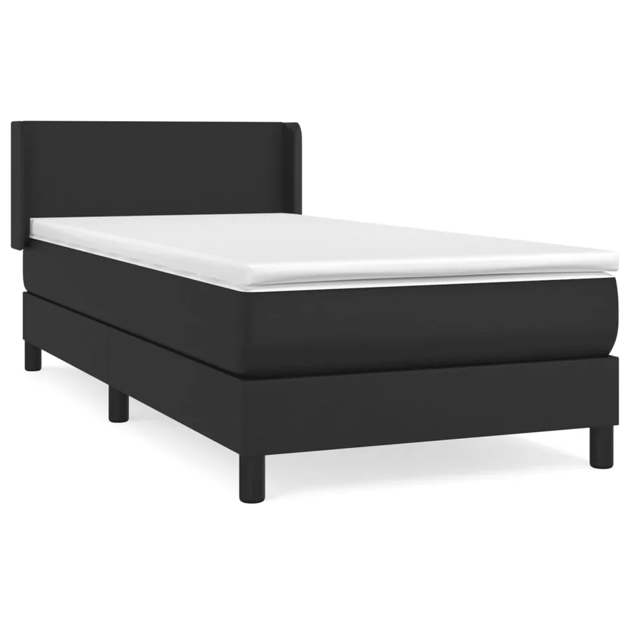 Sommier à lattes de lit avec matelas Noir 90x190 cm Similicuir - 2
