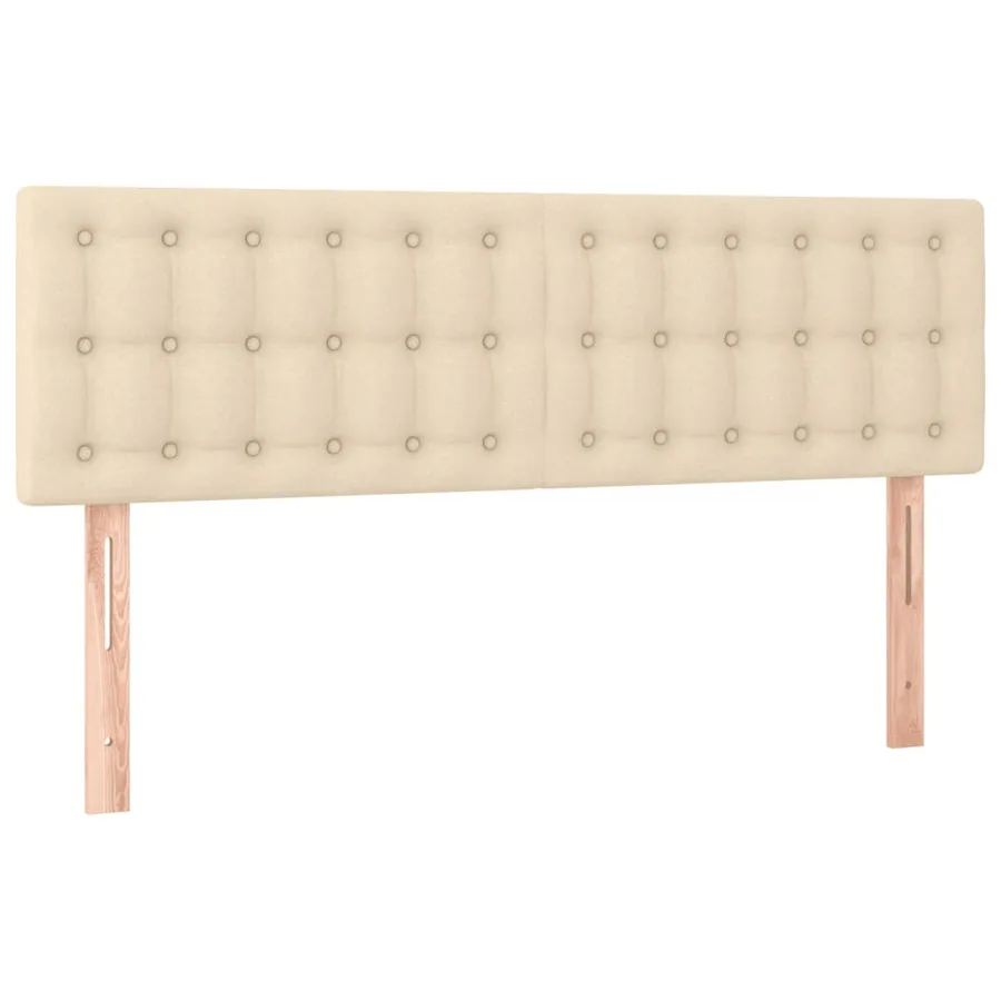 Sommier à lattes de lit avec matelas Crème 140x190 cm Tissu - 6