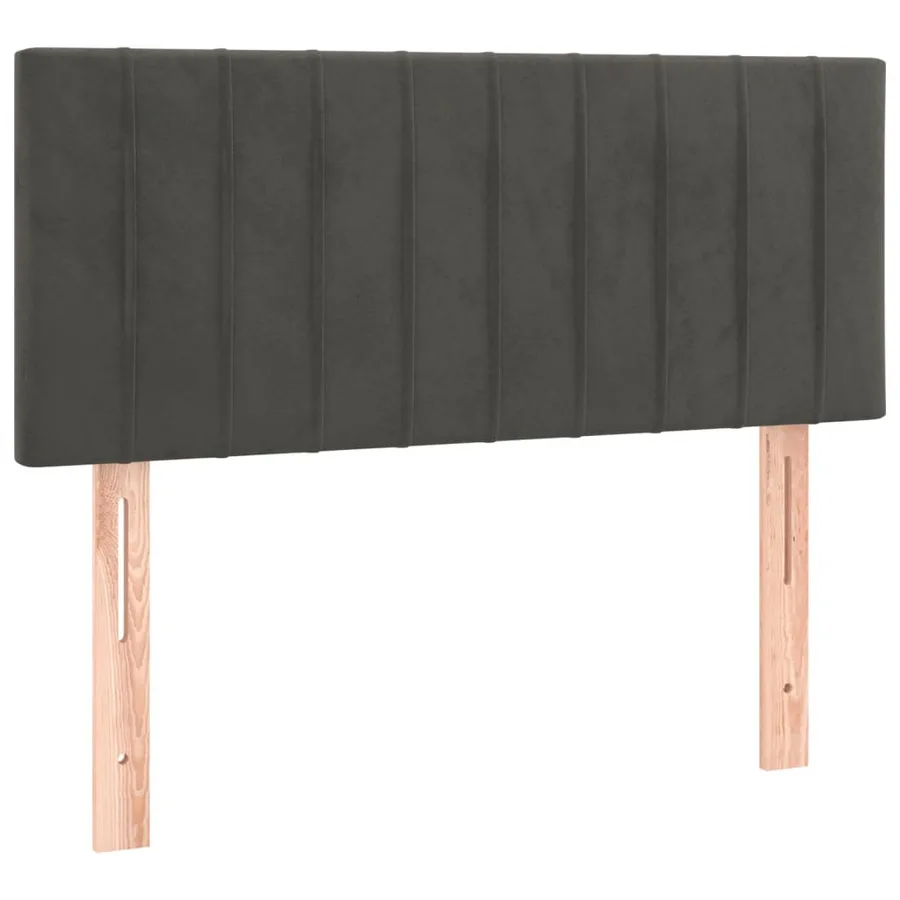 Sommier à lattes de lit et matelas et LED Gris foncé 90x190cm - 7