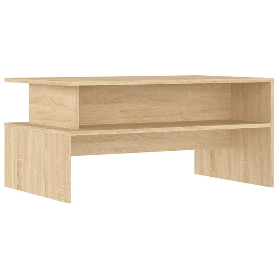 Table basse chêne sonoma 90x55x42,5 cm bois d'ingénierie - 2