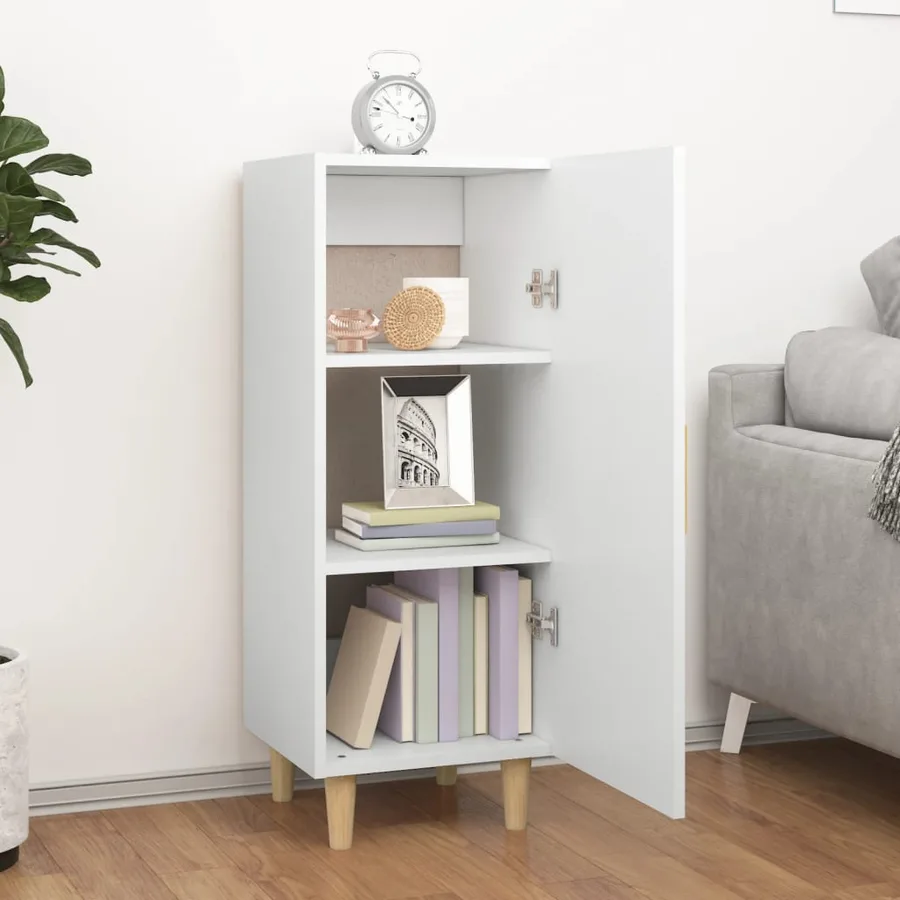 Buffet Blanc 34,5x34x90 cm Bois d'ingénierie - 3