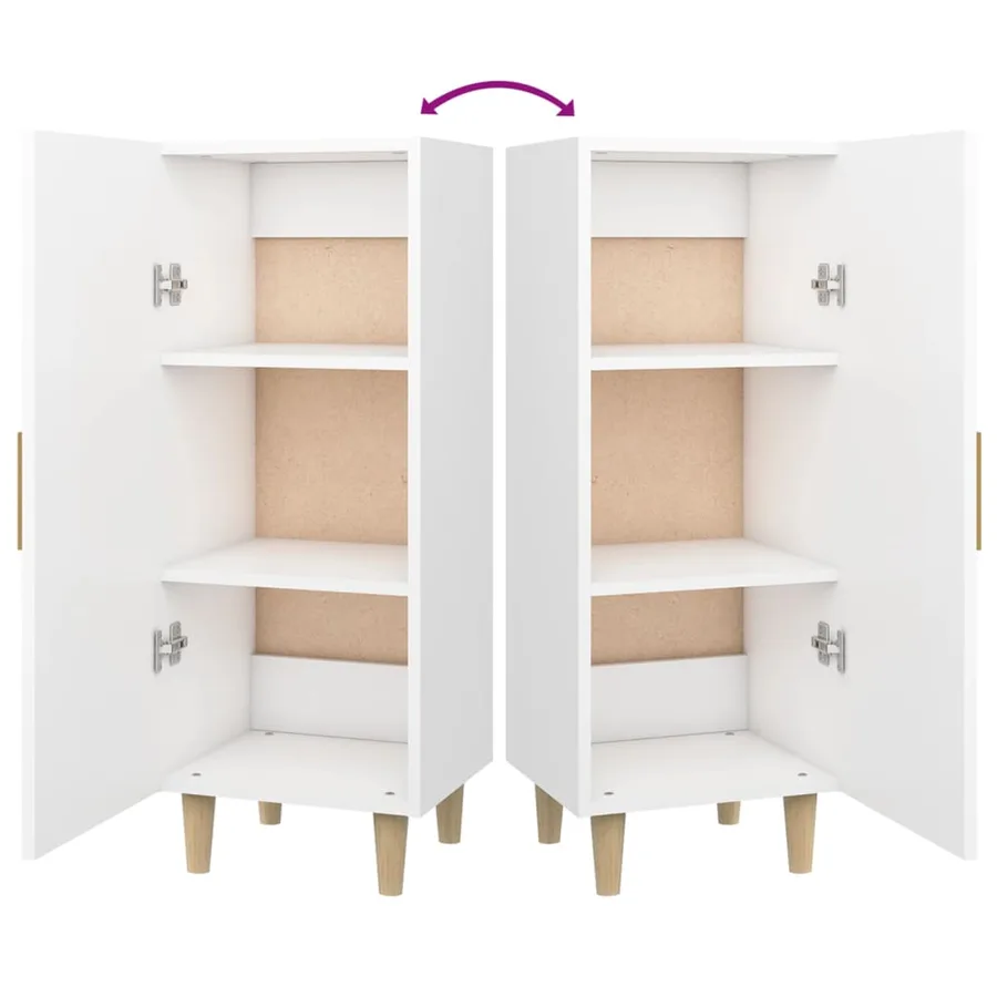 Buffet Blanc 34,5x34x90 cm Bois d'ingénierie - 9