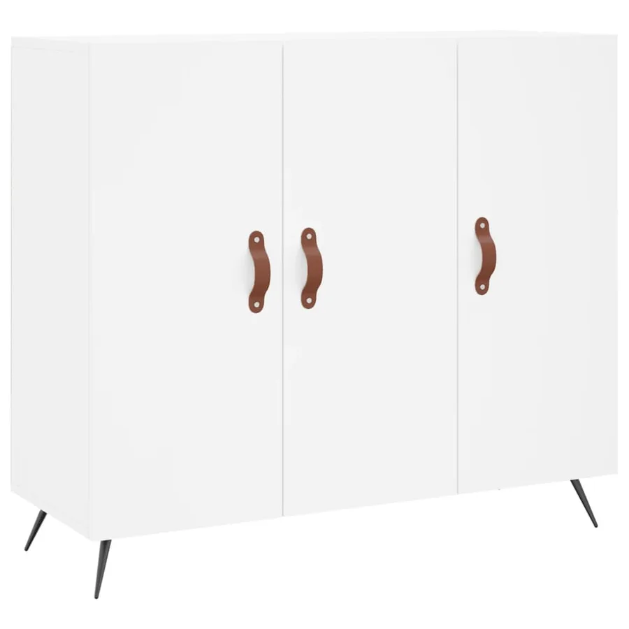Buffet blanc 90x34x80 cm bois d'ingénierie - 2